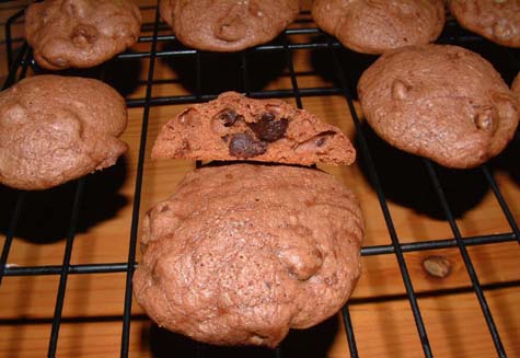 Brownie Drop cookies - cross section